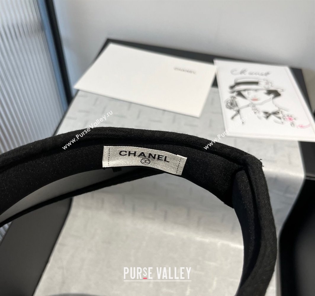 Chanel Straw Visor Hat with Maxi CC Black 2025 0318 (XMN-250318076)