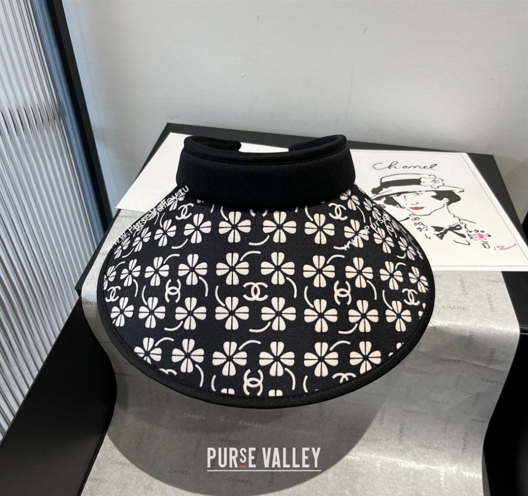 Chanel Printed Visor Hat Black/White 2025 0318 (XMN-250318077)