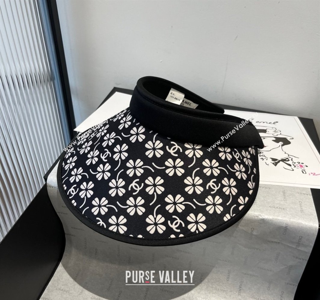 Chanel Printed Visor Hat Black/White 2025 0318 (XMN-250318077)