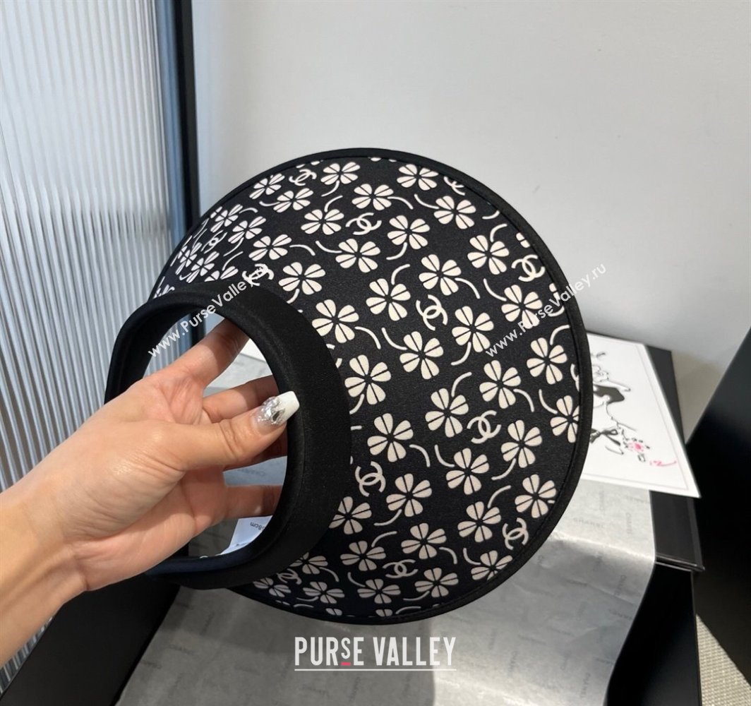 Chanel Printed Visor Hat Black/White 2025 0318 (XMN-250318077)