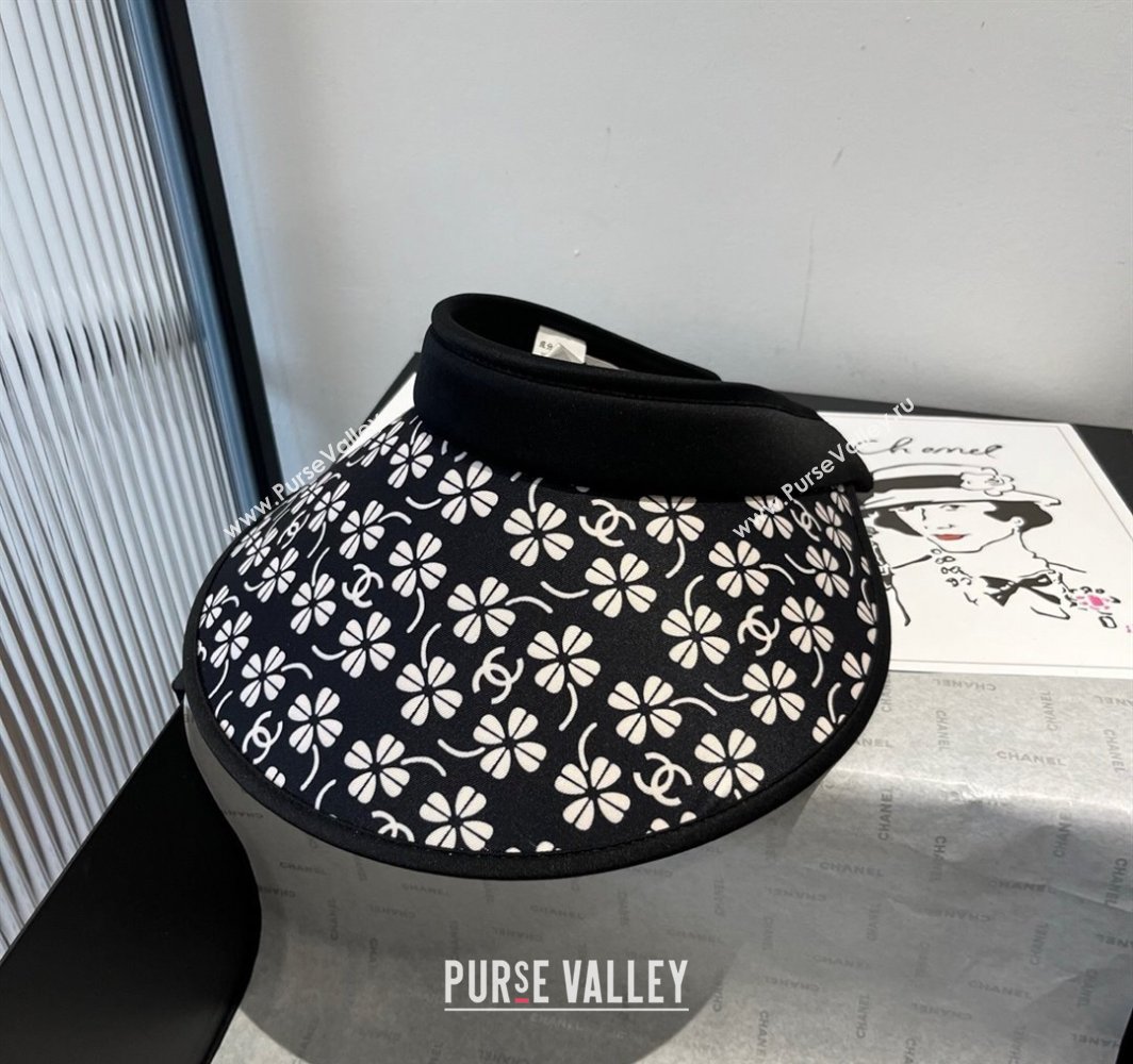 Chanel Printed Visor Hat Black/White 2025 0318 (XMN-250318077)