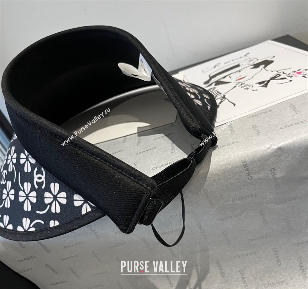 Chanel Printed Visor Hat Black/White 2025 0318 (XMN-250318077)