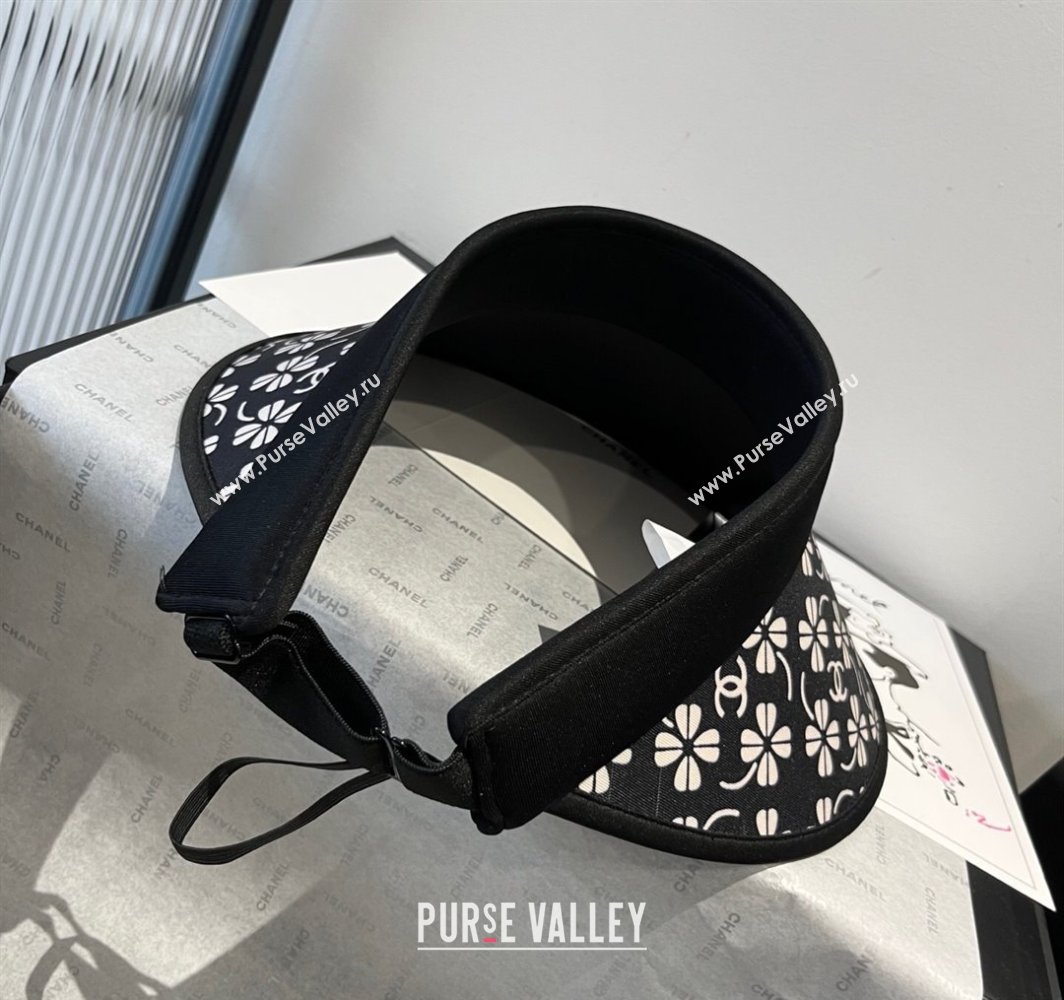 Chanel Printed Visor Hat Black/White 2025 0318 (XMN-250318077)