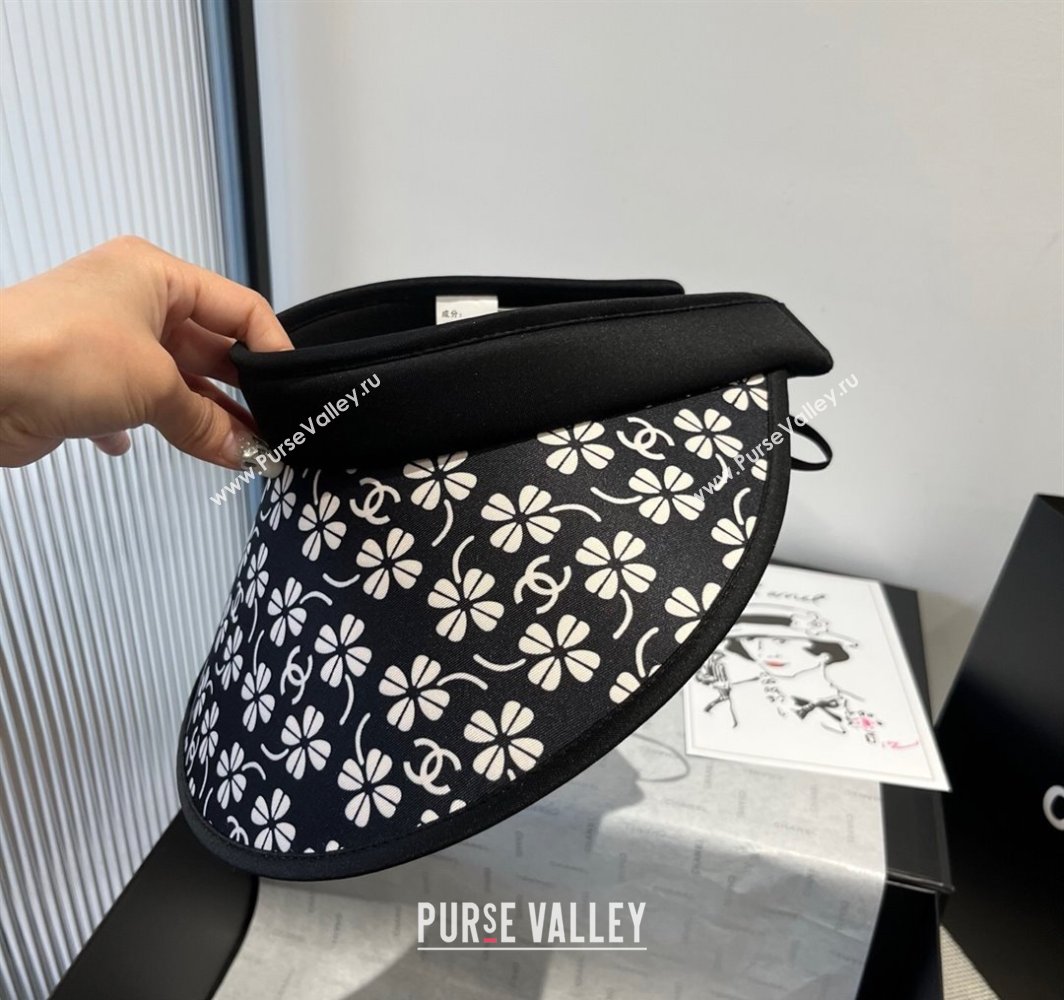 Chanel Printed Visor Hat Black/White 2025 0318 (XMN-250318077)