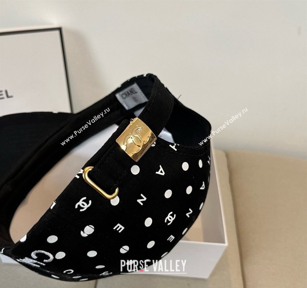 Chanel Dotted Canvas Baseball Hat Black 2025 0318 (XMN-250318024)