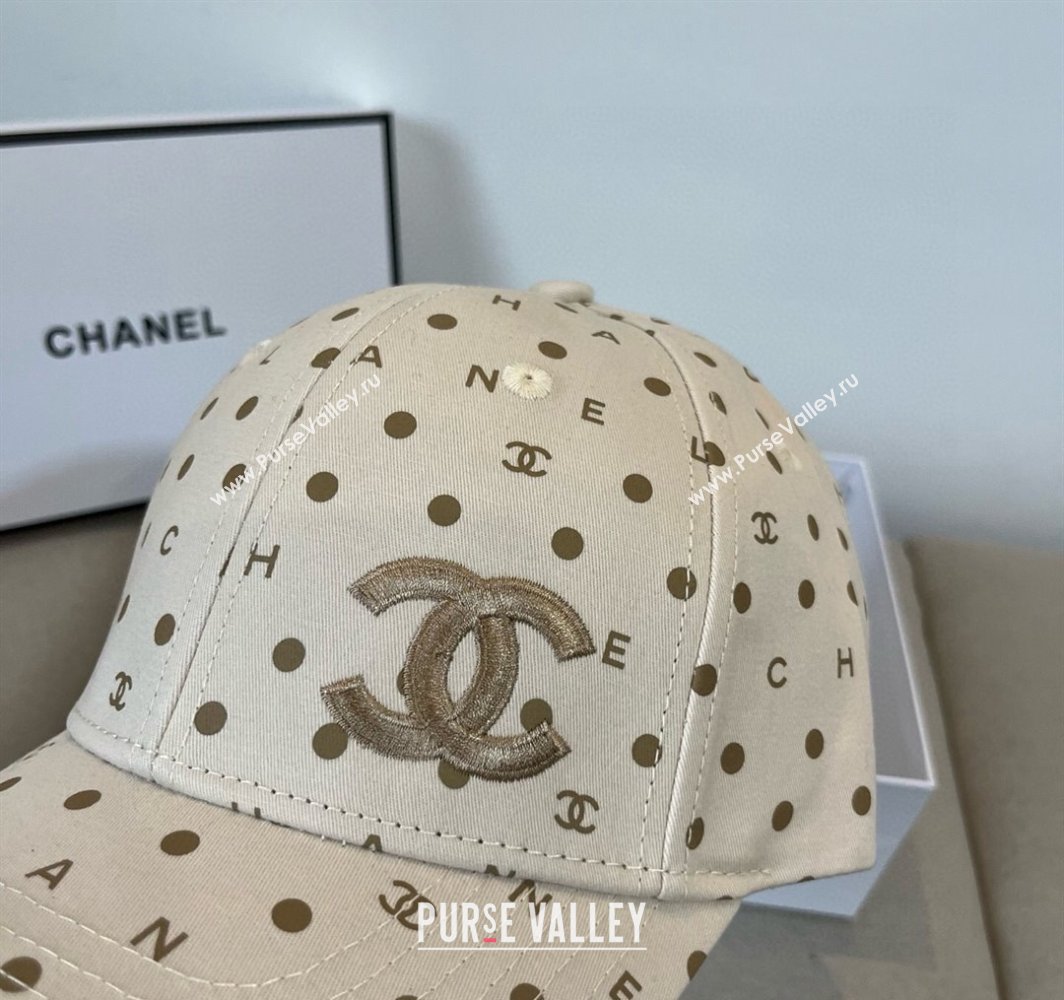 Chanel Dotted Canvas Baseball Hat Beige 2025 0318 (XMN-250318026)