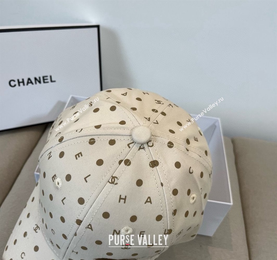 Chanel Dotted Canvas Baseball Hat Beige 2025 0318 (XMN-250318026)