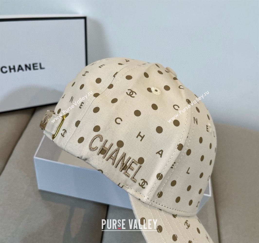 Chanel Dotted Canvas Baseball Hat Beige 2025 0318 (XMN-250318026)
