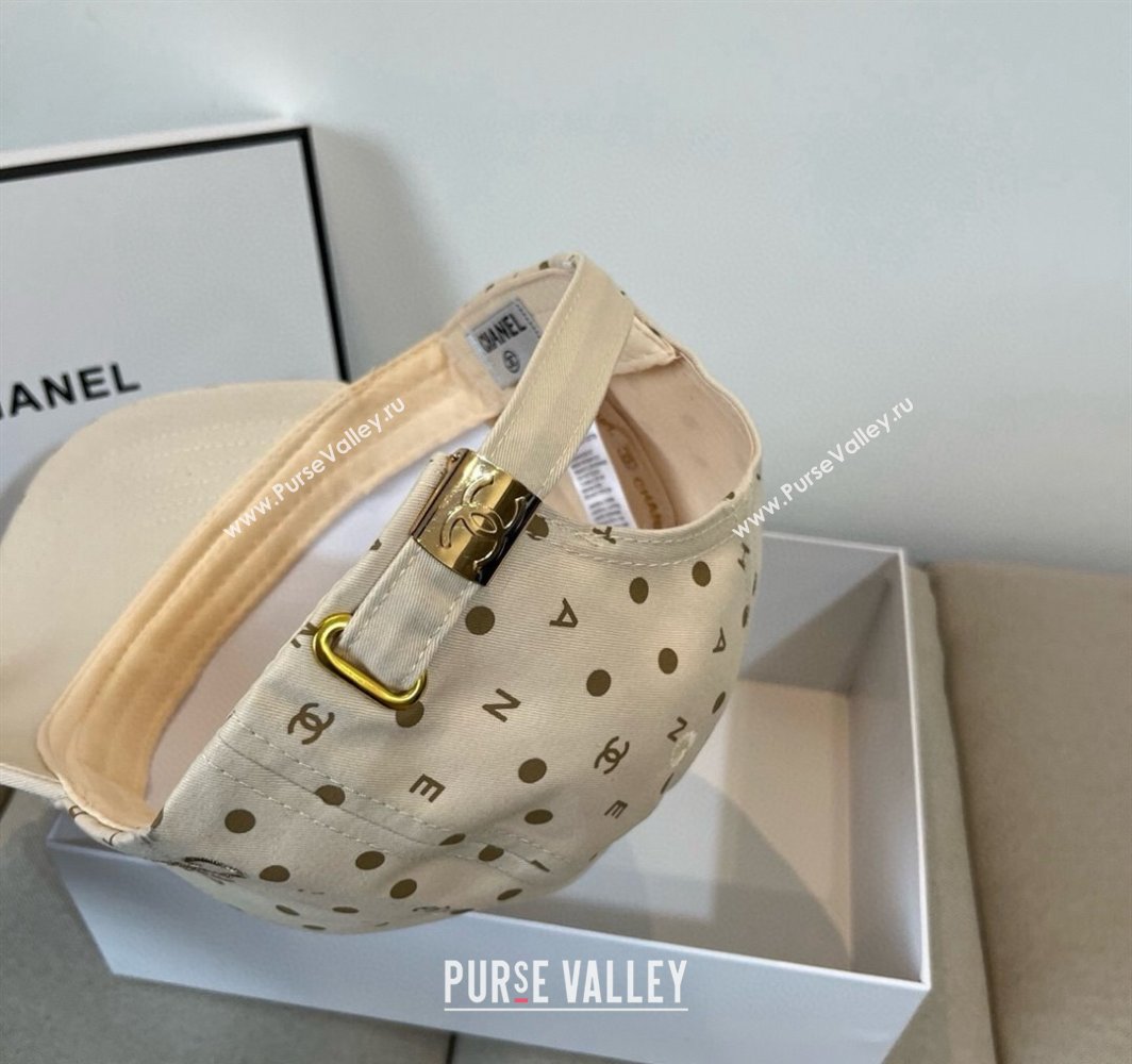 Chanel Dotted Canvas Baseball Hat Beige 2025 0318 (XMN-250318026)