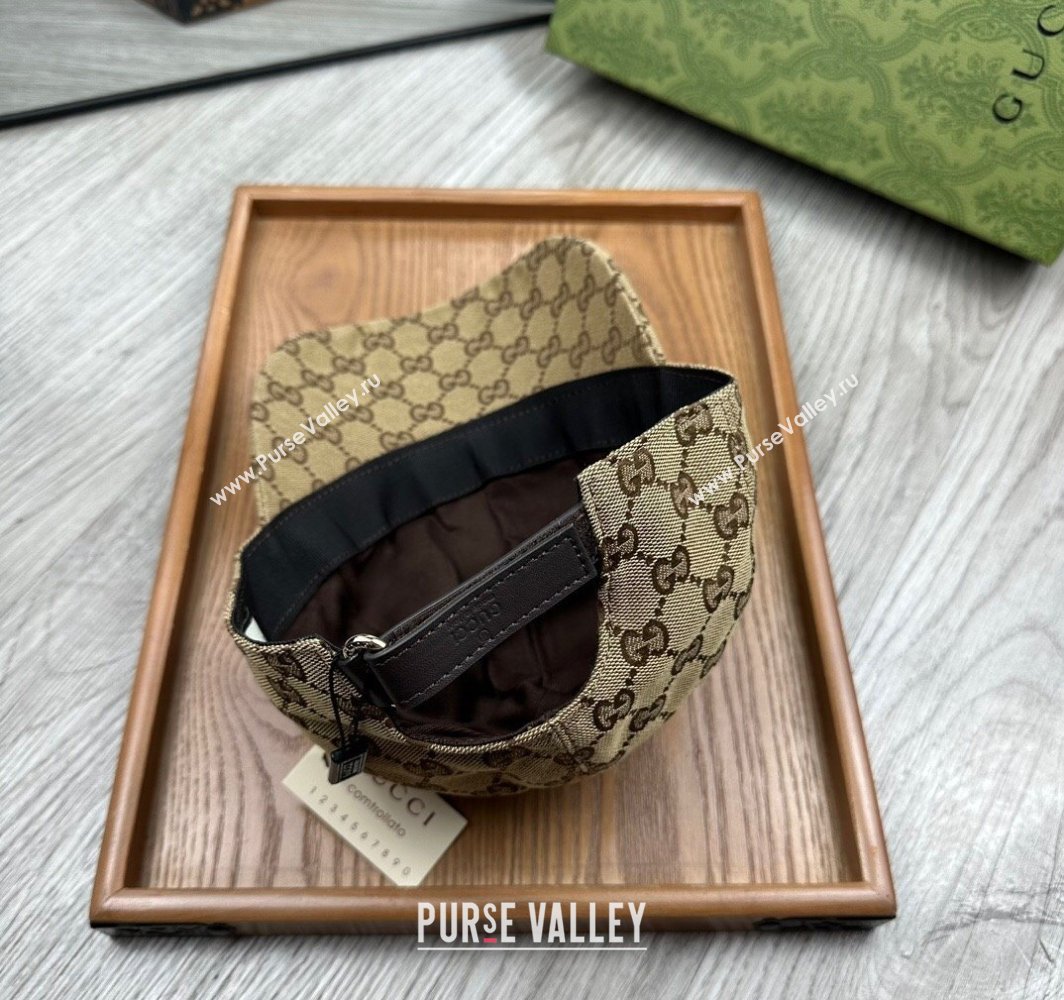 Gucci GG Canvas Baseball Hat with Web Beige 2025 0317 (MAO-250317067)