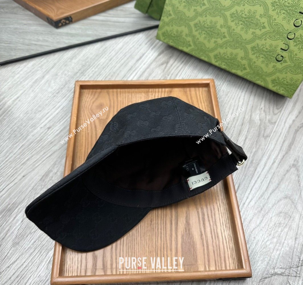 Gucci GG Canvas Baseball Hat with Web Black 2025 0317 (MAO-250317068)