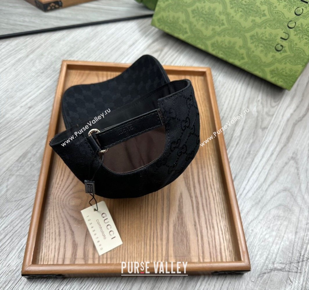 Gucci GG Canvas Baseball Hat with Web Black 2025 0317 (MAO-250317068)