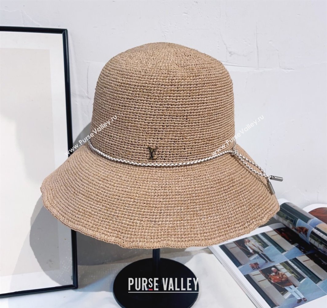 Louis Vuitton Straw Bucket Hat with Cord Trim Natural 2025 (MAO-250318040)