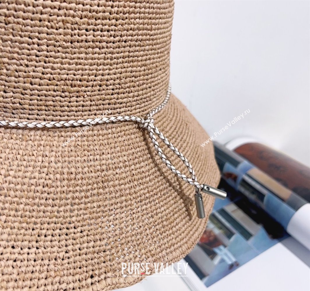 Louis Vuitton Straw Bucket Hat with Cord Trim Natural 2025 (MAO-250318040)
