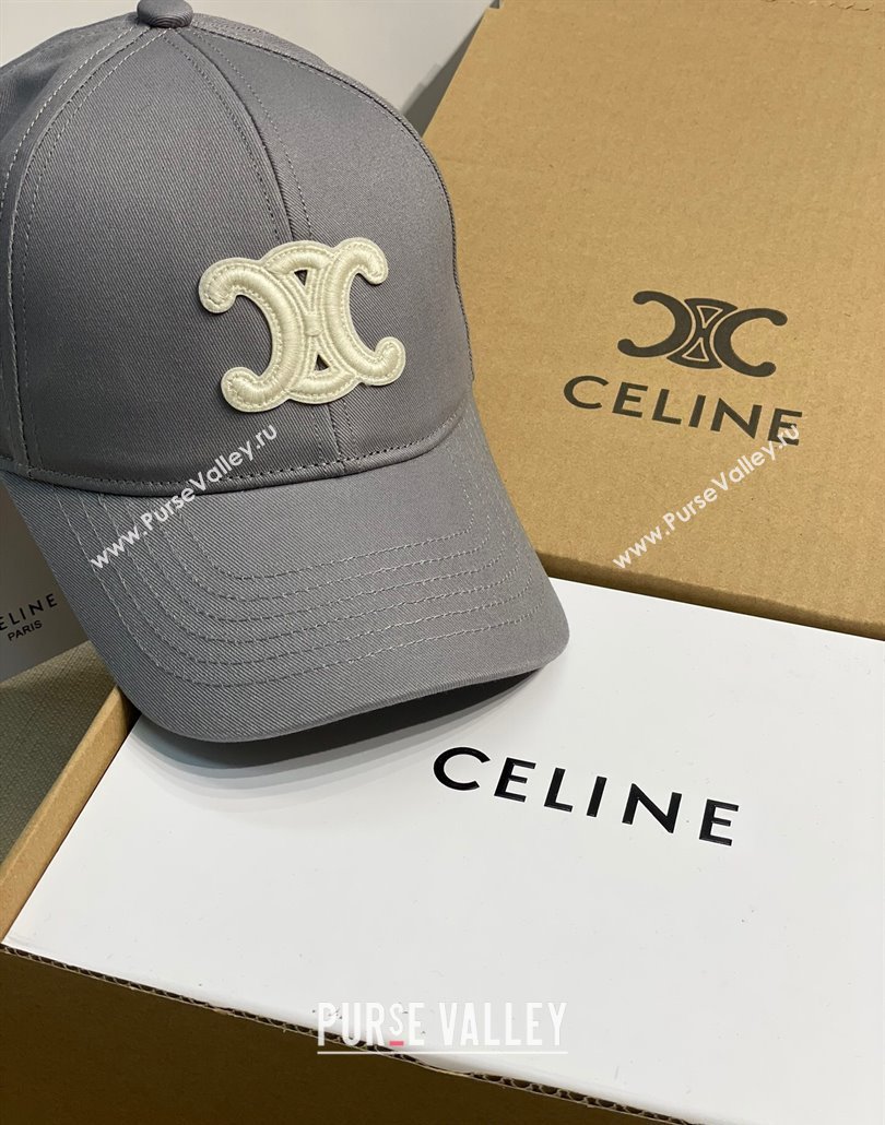 Celine Baseball Hat with Logo Dark Grey 2025 0318 (MAO-250318008)