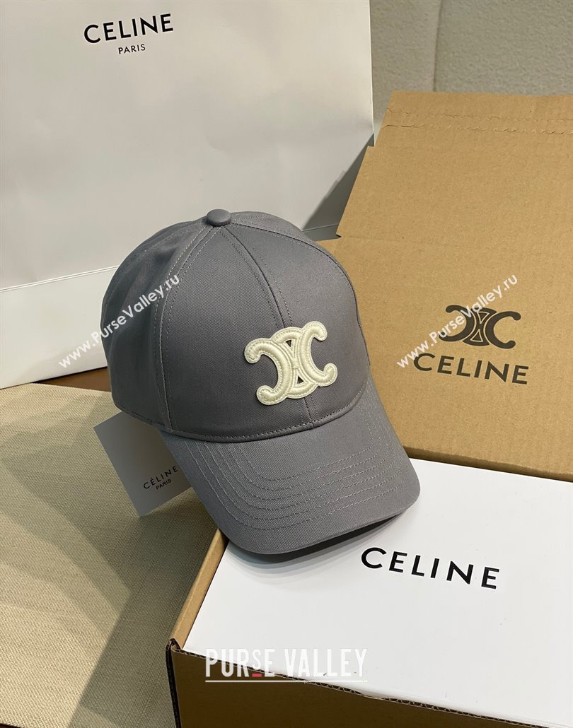Celine Baseball Hat with Logo Dark Grey 2025 0318 (MAO-250318008)