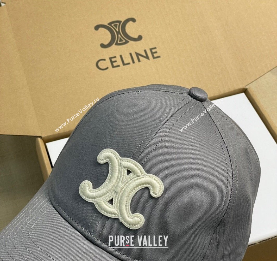 Celine Baseball Hat with Logo Dark Grey 2025 0318 (MAO-250318008)