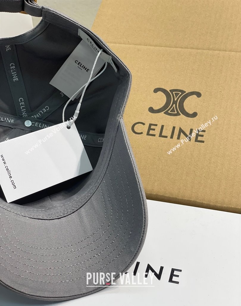 Celine Baseball Hat with Logo Dark Grey 2025 0318 (MAO-250318008)