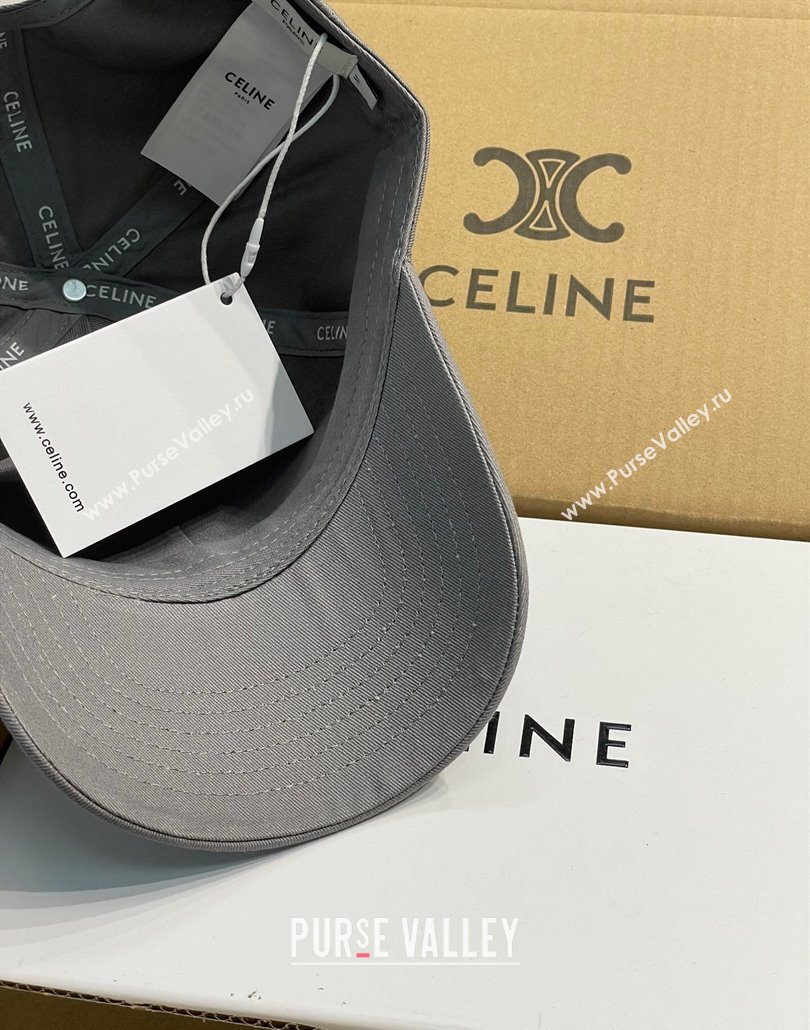 Celine Baseball Hat with Logo Dark Grey 2025 0318 (MAO-250318008)