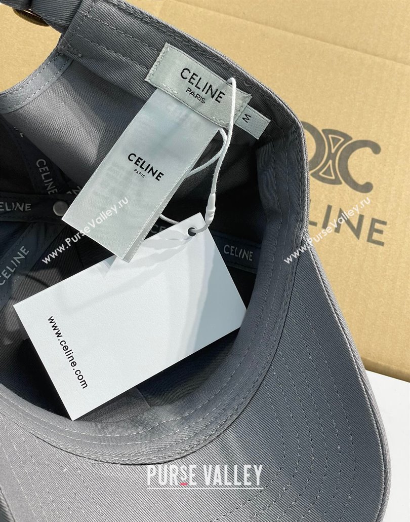 Celine Baseball Hat with Logo Dark Grey 2025 0318 (MAO-250318008)