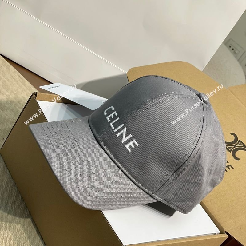 Celine Canvas Baseball Hat with CELINE Dark Grey 2025 0318 (MAO-250318018)