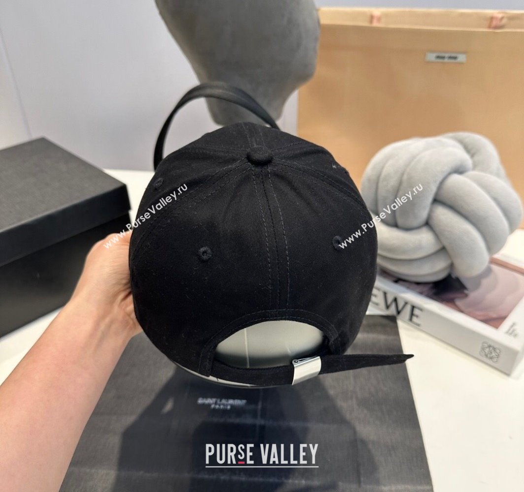 Gucci GG Canvas Baseball Hat with Side Logo Black 2025 0317 (MAO-250317075)