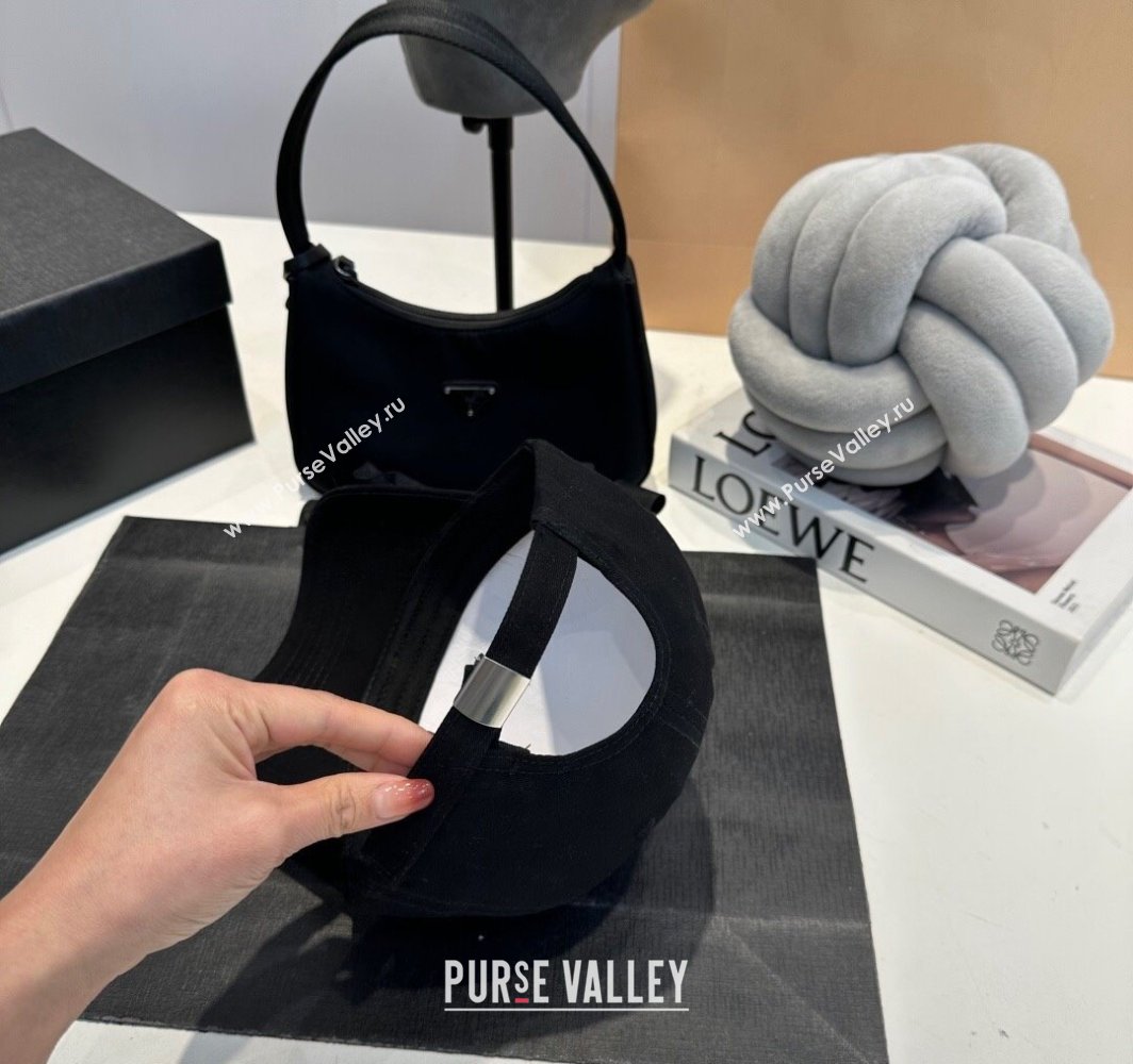 Gucci GG Canvas Baseball Hat with Side Logo Black 2025 0317 (MAO-250317075)