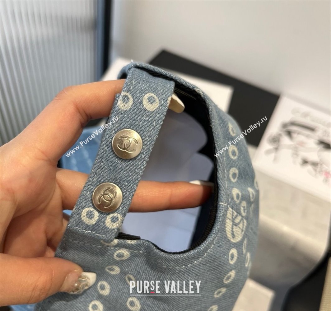 Chanel Printed Denim Baseball Hat Light Blue 2025 0318 (MAO-250318032)