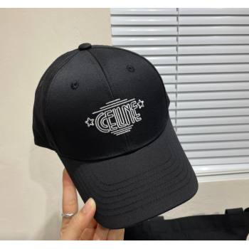 Celine Canvas Baseball Hat Black 2025 CE051401 (SHI-250514059)