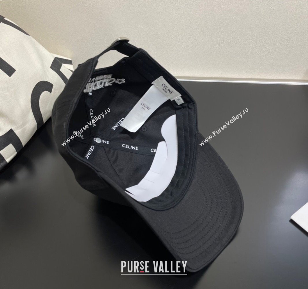 Celine Canvas Baseball Hat Black 2025 CE051401 (SHI-250514059)
