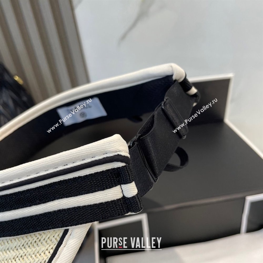 Chanel Straw Visor Hat with CC Patch Black 2025 0514 (SHI-250514112)