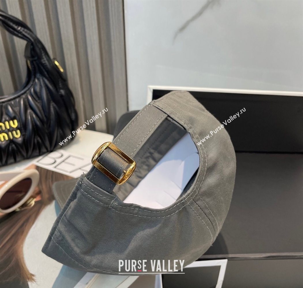 Celine Canvas Baseball Hat Triomphe Grey/White 2025 0617 (SHI-250617029)