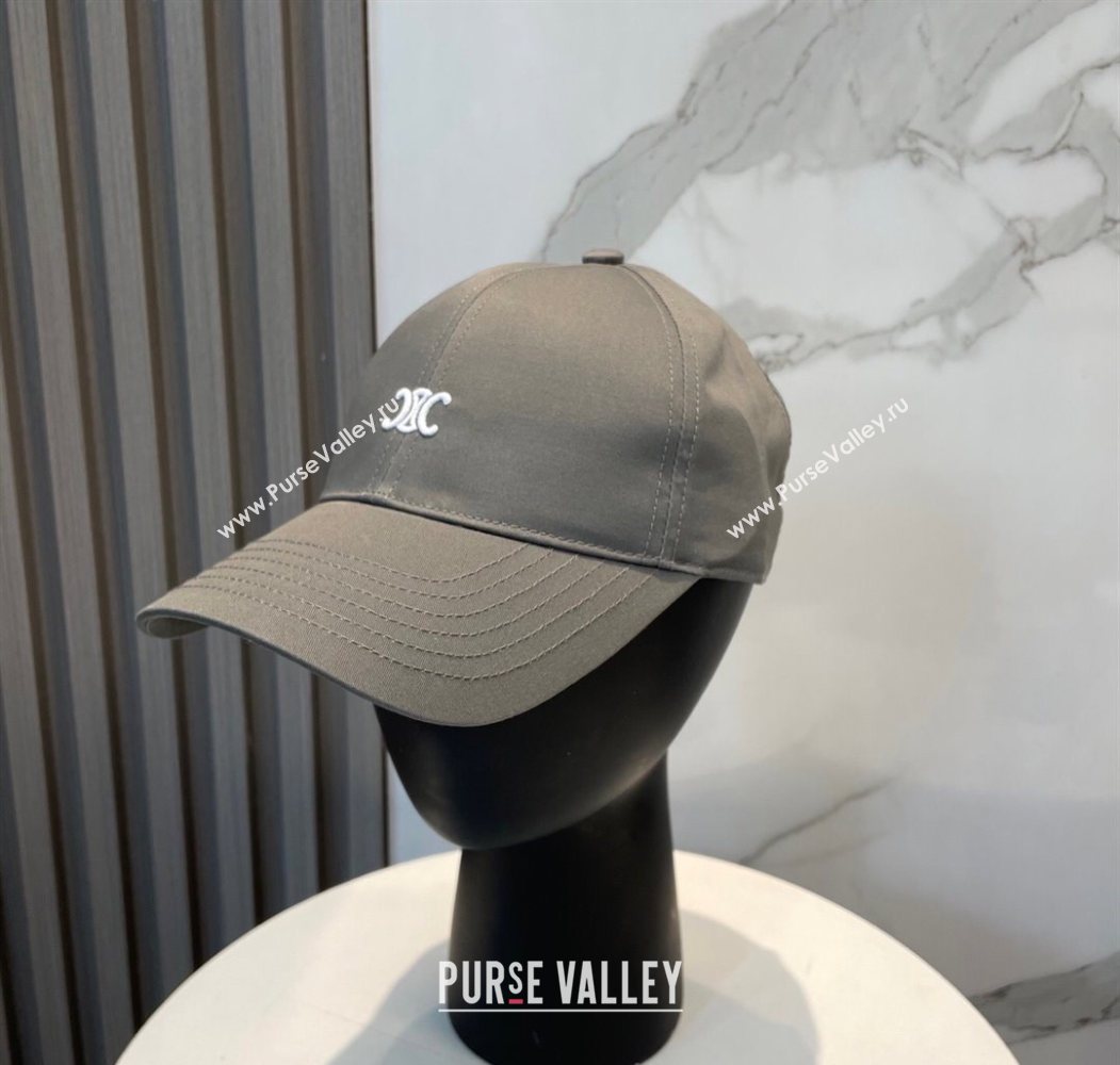 Celine Canvas Baseball Hat with Logo Grey 2025 0617 (SHI-250617030)