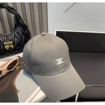 Celine Canvas Baseball Hat with Logo Grey 2025 0617 (SHI-250617030)