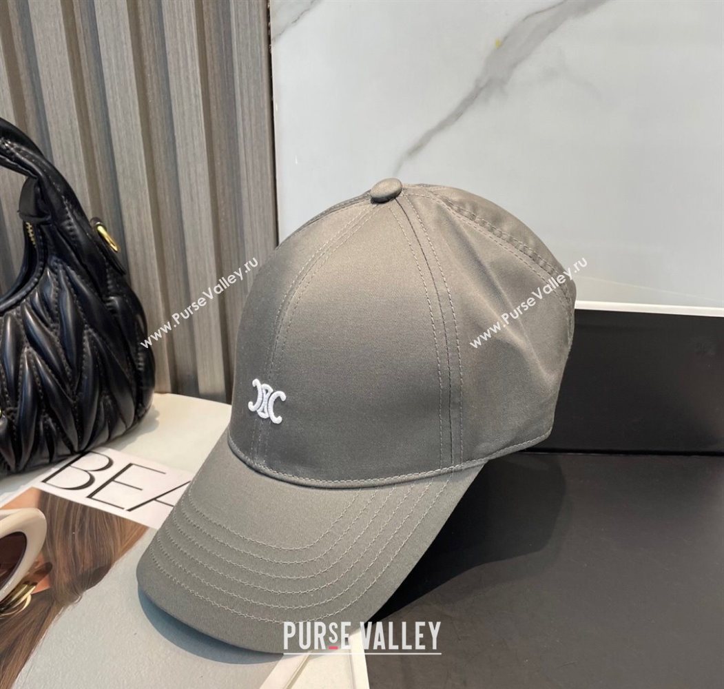 Celine Canvas Baseball Hat with Logo Grey 2025 0617 (SHI-250617030)