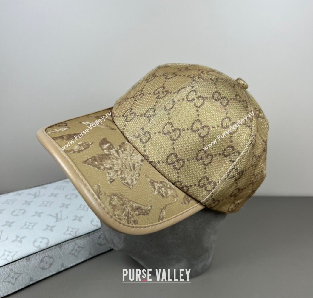 Gucci Shiny Baseball Hat with Print Gold-Tone 2025 0617 (SHI-250617035)