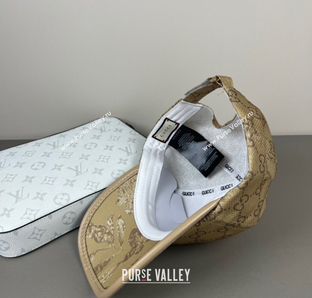 Gucci Shiny Baseball Hat with Print Gold-Tone 2025 0617 (SHI-250617035)