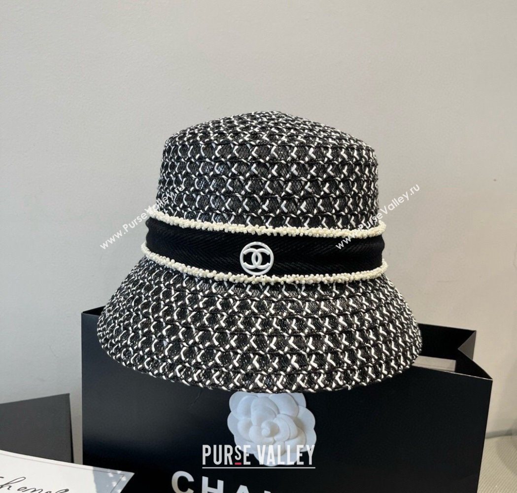 Chanel Mesh Bucket Hat Black/White 2025 0617 (XMN-250617005)