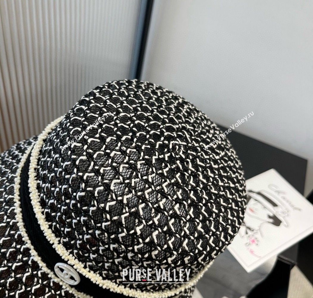 Chanel Mesh Bucket Hat Black/White 2025 0617 (XMN-250617005)