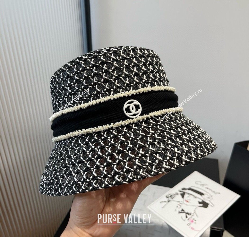 Chanel Mesh Bucket Hat Black/White 2025 0617 (XMN-250617005)