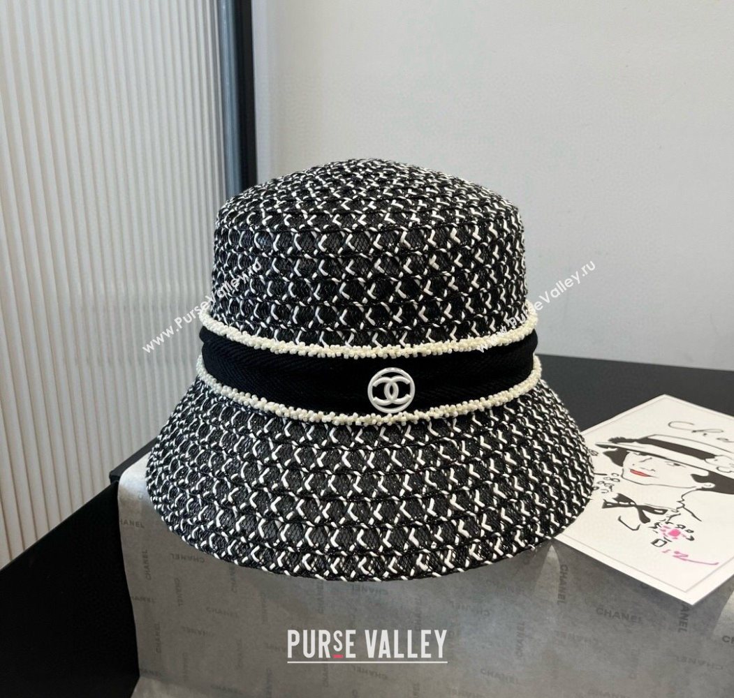 Chanel Mesh Bucket Hat Black/White 2025 0617 (XMN-250617005)