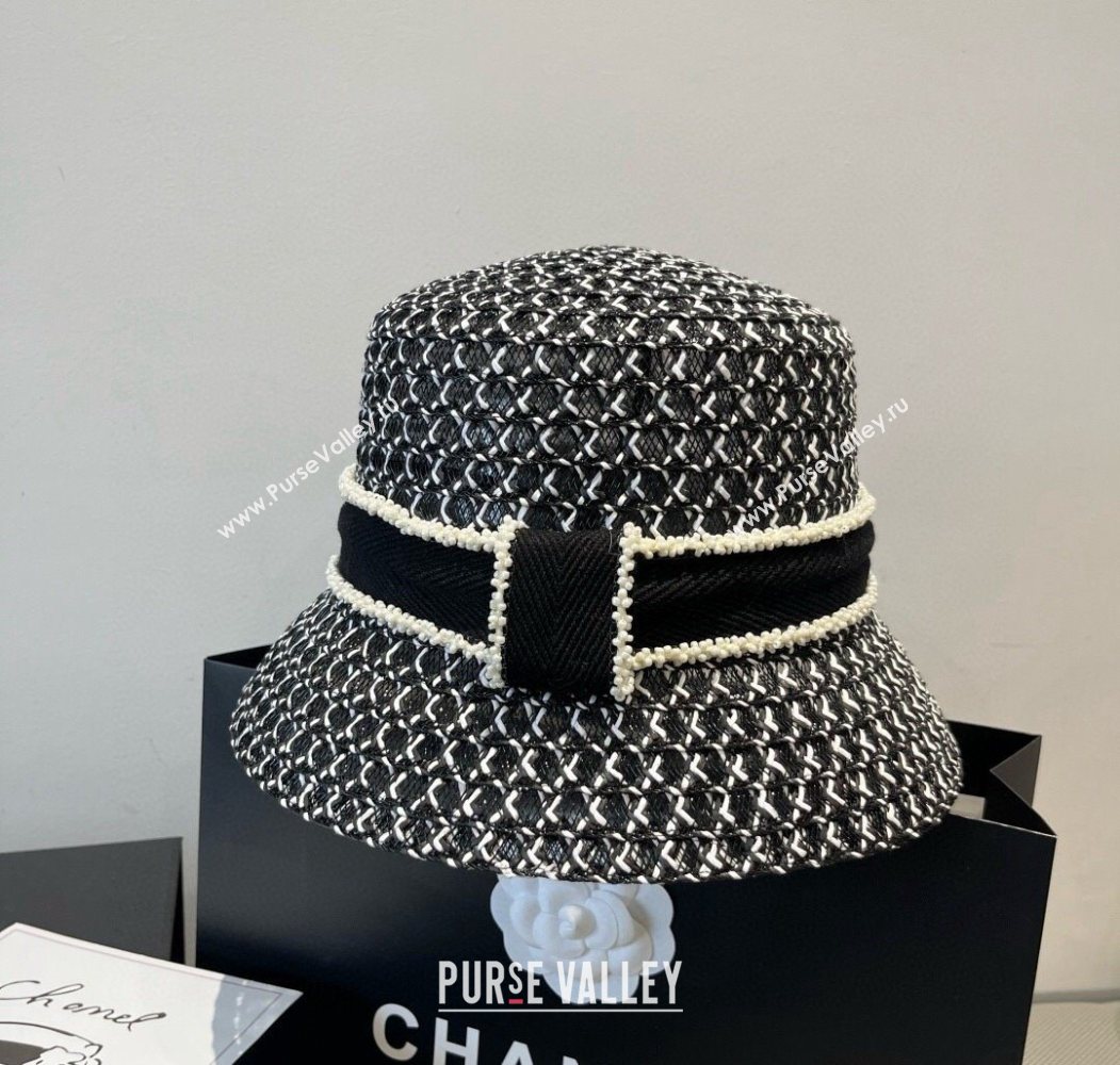 Chanel Mesh Bucket Hat Black/White 2025 0617 (XMN-250617005)
