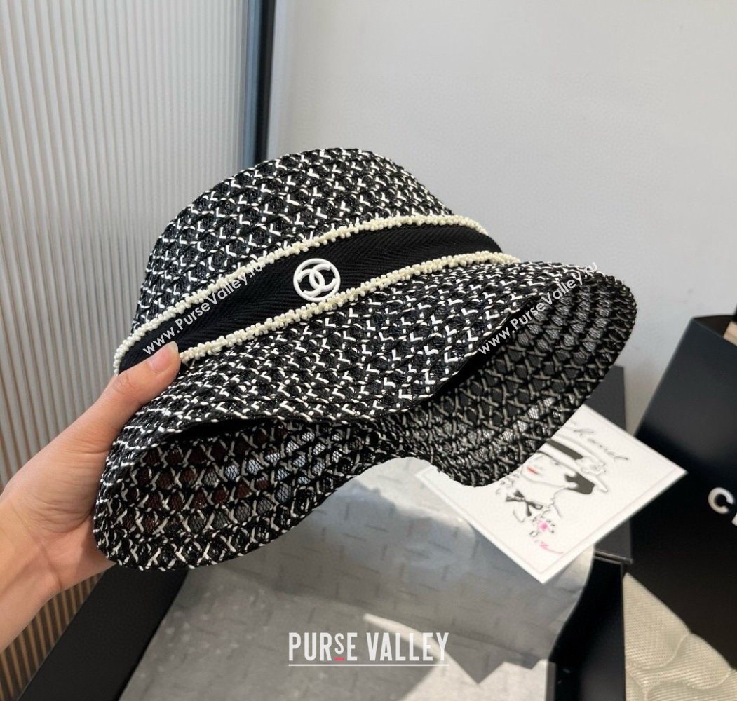 Chanel Mesh Bucket Hat Black/White 2025 0617 (XMN-250617005)