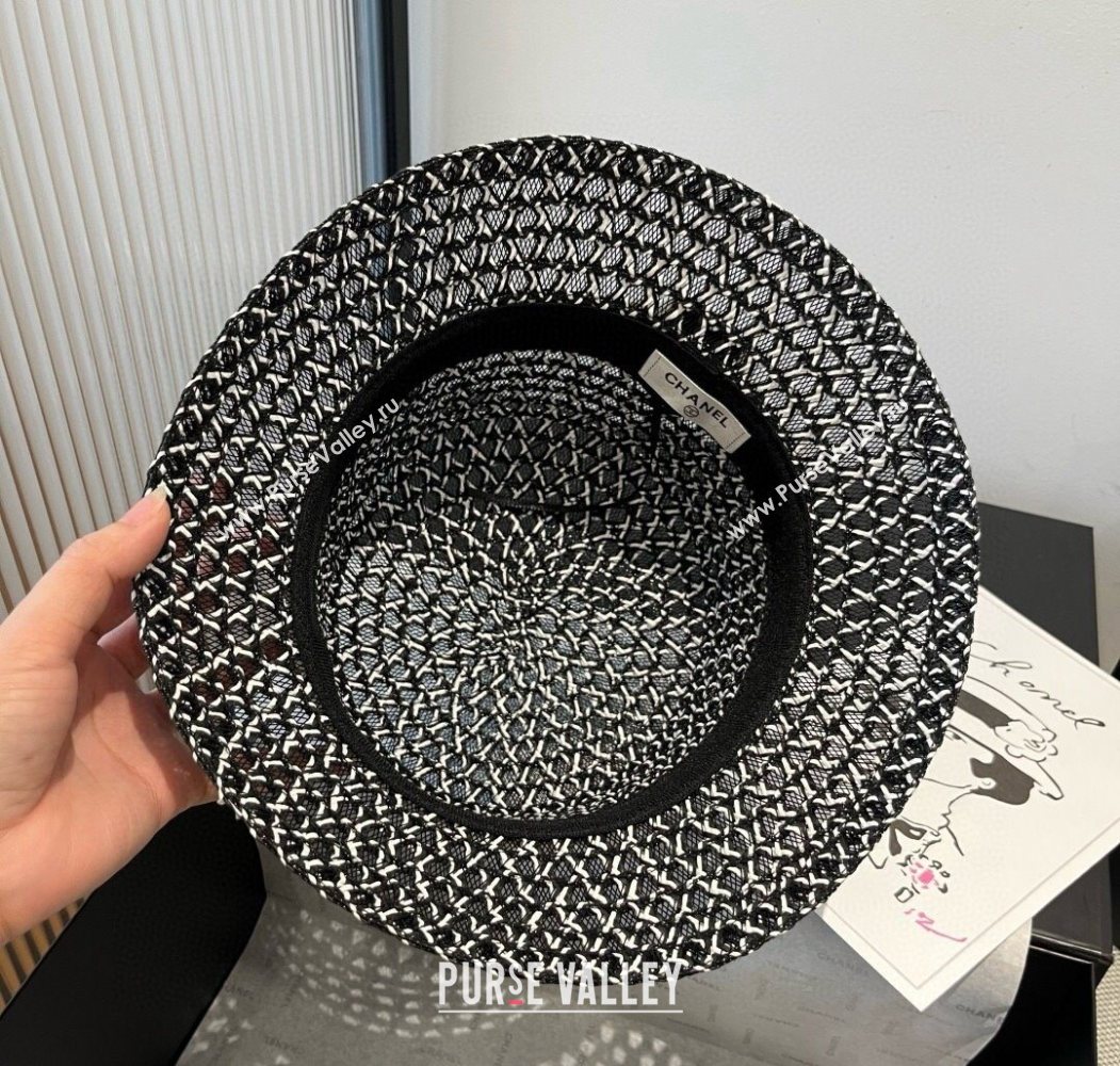 Chanel Mesh Bucket Hat Black/White 2025 0617 (XMN-250617005)