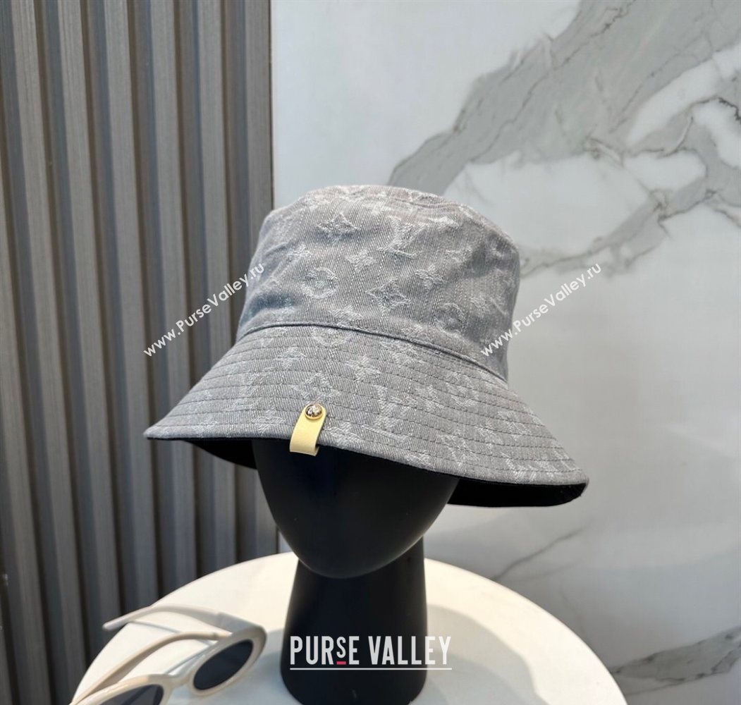 Louis Vuitton Denim Bucket Hat Grey 2025 0617 (SHI-250617043)