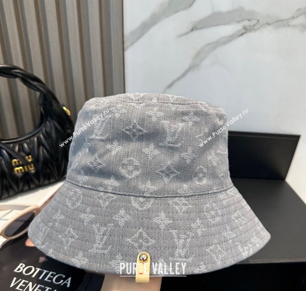 Louis Vuitton Denim Bucket Hat Grey 2025 0617 (SHI-250617043)