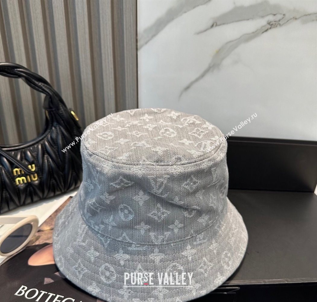 Louis Vuitton Denim Bucket Hat Grey 2025 0617 (SHI-250617043)