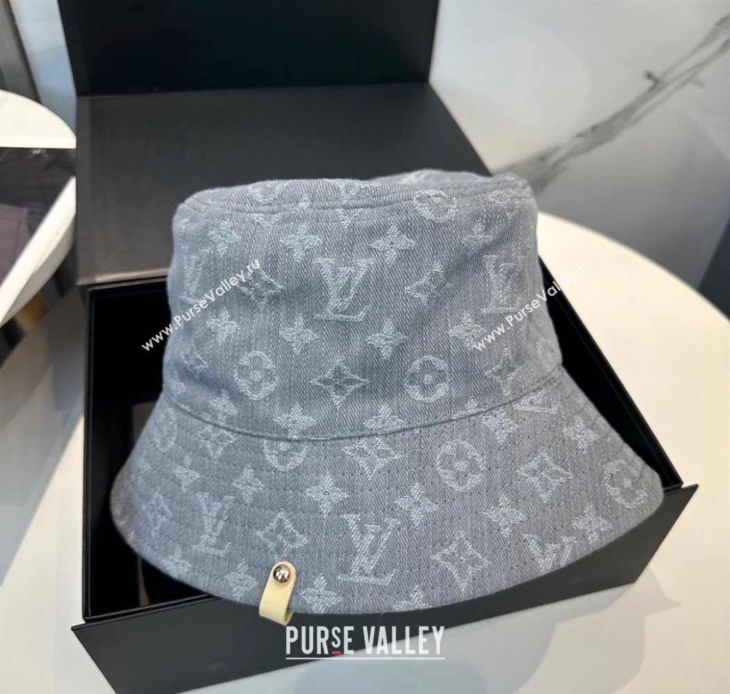 Louis Vuitton Denim Bucket Hat Grey 2025 0617 (SHI-250617043)