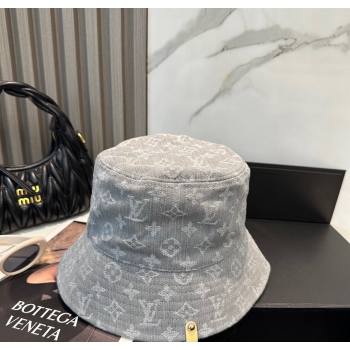 Louis Vuitton Denim Bucket Hat Grey 2025 0617 (SHI-250617043)