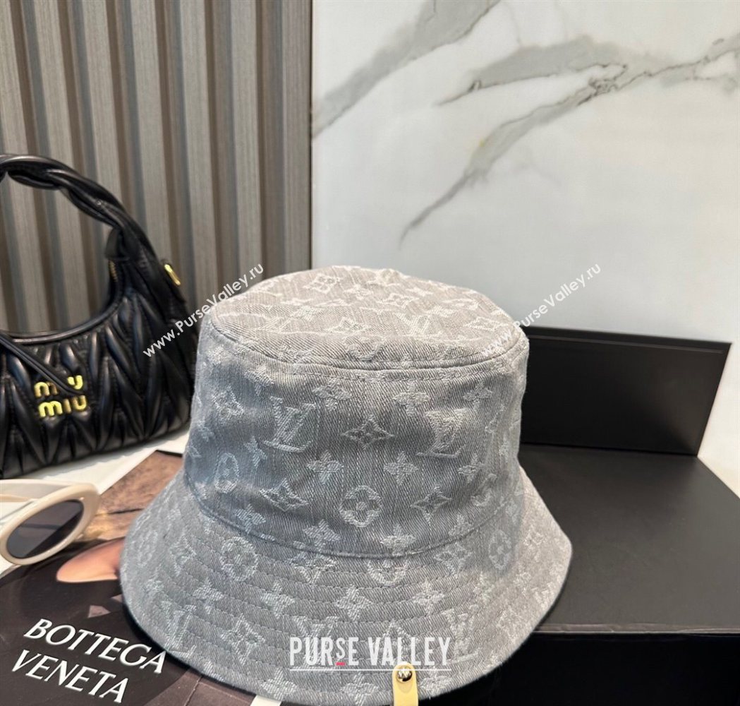 Louis Vuitton Denim Bucket Hat Grey 2025 0617 (SHI-250617043)